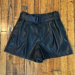 High Waisted Leather Shorts